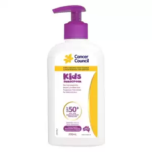 【买4送1】【夏日防晒】Cancer Council 澳美皙 Kids Sunscreen 儿童高倍防晒霜 SPF50+ 200ml（ 4小时防水款）*5瓶